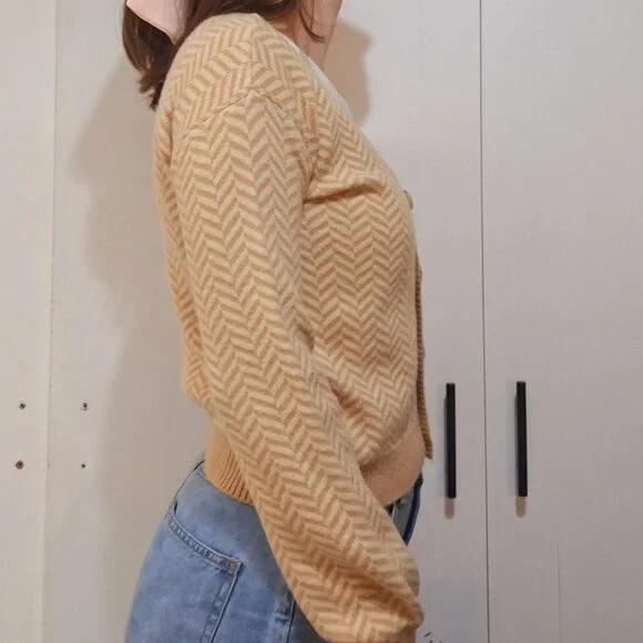 Light Brown Button Sweater - Picture 3 of 6